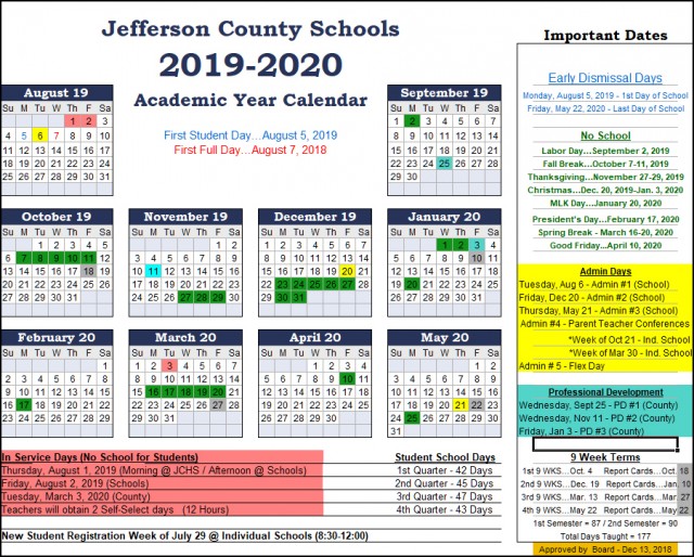Jefferson Counnty 2022 Calendar academic calendar 2022