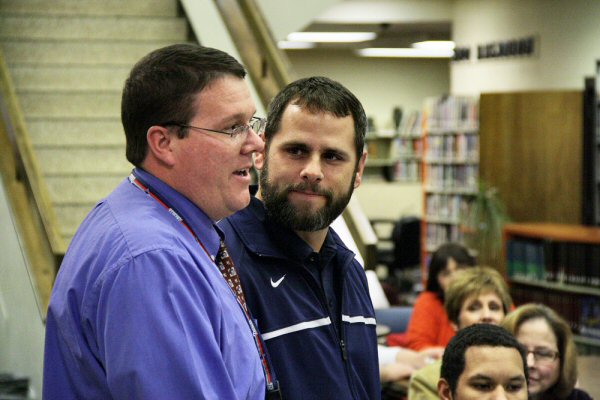 Jefferson County High School Athletic Director Randy Rogers (Left), Football Head Coach Kenny Cobble (Right) - Staff photo by Jeff Depew