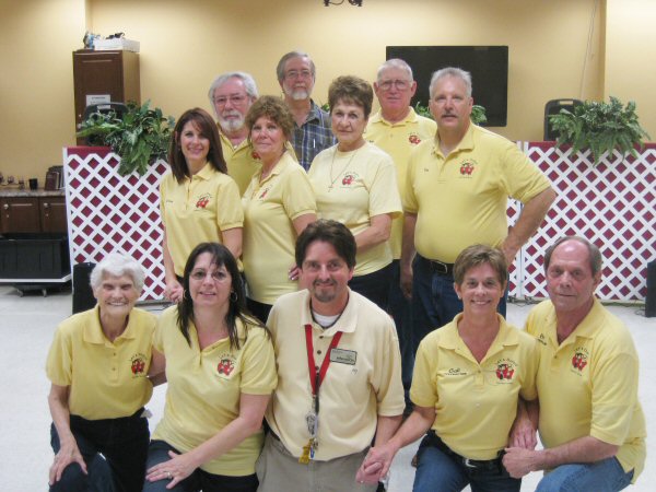 Pictured are (back row, from left) Larry Wedekind, David Stalsworth, Bobby Leatherwood, Tim Balough; (center row, from left) Lisa Taylor, Elaine Wedekind, Peggy Moore; (front row, from left) Estelle Heron, Pam Graham, Mark Greene (rehab Activities Director), Gail and Bill DeLashmutt - Courtesy Photo