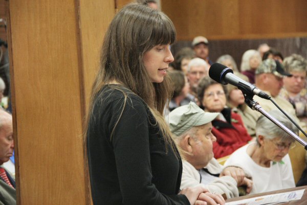 Melissa Legraf, addressing the commission in Monday night's meeting - Staff Photo by Jeff Depew