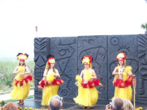 Hula dancers are featured in the luau which brings to life the rich heritage of the Polynesian Islands