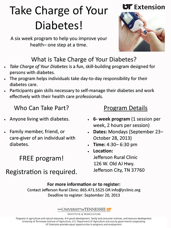 Take Charge of Your Diabetes Flyer_2013
