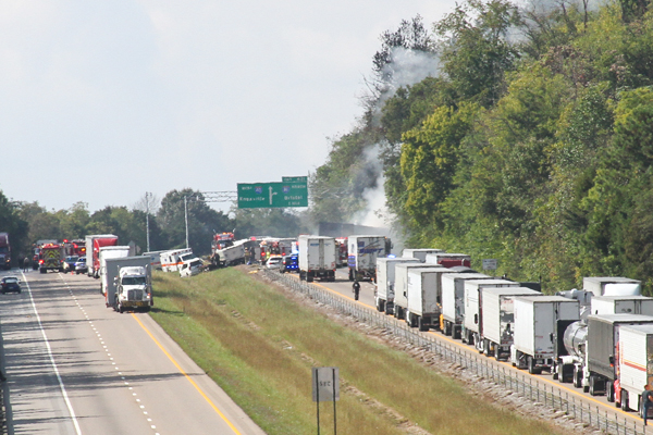 I-40 Crash in Jefferson County, TN, October 2, 2013 - Staff Photo by Jeff Depew