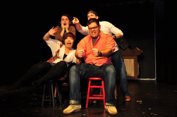 Carson-Newman theatre students rehearse during last year’s production of “Leaving Iowa.”