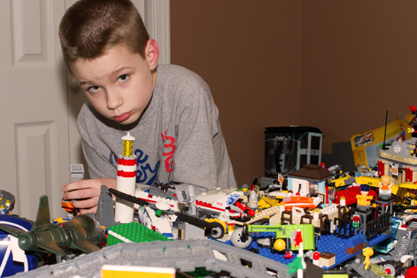 Wyatt Crippen and his Lego City - Staff Photo by Jeff Depew