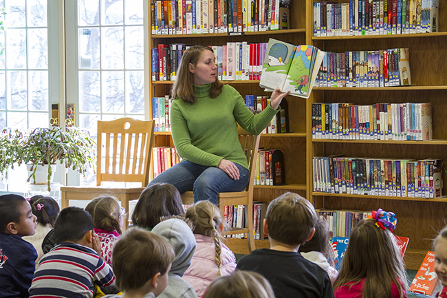 Stephanie Shelton reading "The Lorax" to children at the Dandridge LibraryStaff Photo by Jeff Depew
