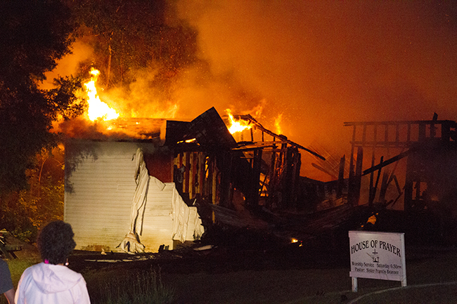 House of Prayer Church Destroyed by fire Saturday evening, May 24, 2014Staff Photo by Jeff Depew