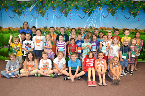 Mt. Horeb Principal Sandra Austin speaks with the VBS participants on Friday of VBS at Dandridge First UMC.