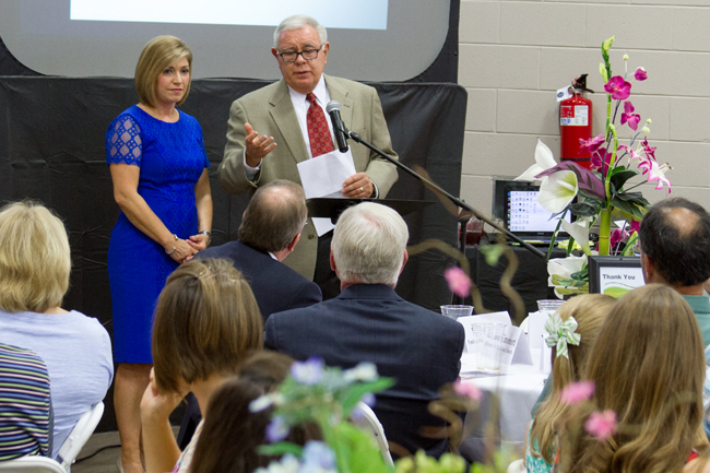 2015 United Way of Greater Knoxville campaign co-chairs, WBIR anchor Robin Wilhoit and Chief medical officer at UT Medical Center, Dr. Jack LaceyStaff Photo by Jeff Depew