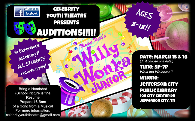 Audition Poster Willy Wonka