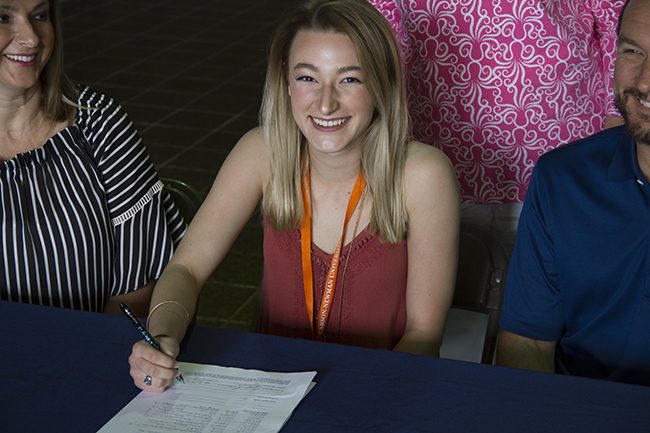Kaylee Kesterson signing with Carson-Newman University, Awarded Tarr Music Scholarship, May 14, 2016Staff Photo by Jeff Depew