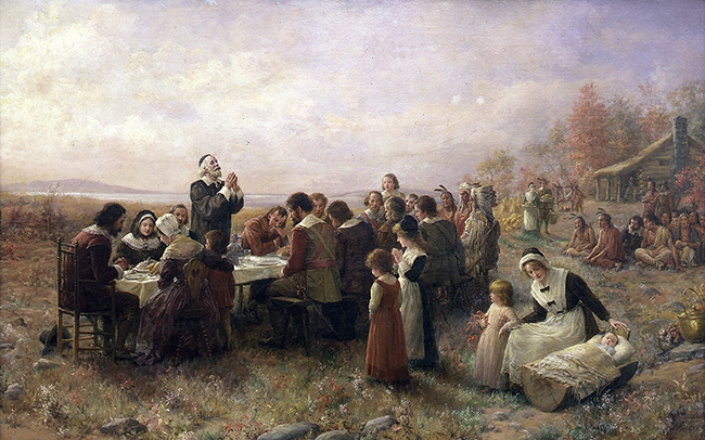 "The First Thanksgiving at Plymouth" (1914)by Jennie A. Brownscombe