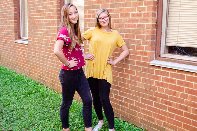 JCHS freshman Chloe Courtney and Ava Smith.  Staff photo by Angie Stanley