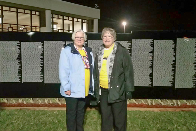 Jane Chambers and  Jane Busdeker were among volunteers for the Moving Wall Vietnam Memorial in Morristown.