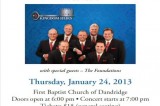 Kingdom Heirs at First Baptist Church in Dandridge, 7:00 pm – Jan 24, 2013