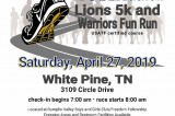 ROARathon Lions 5k and Warriors Fun Run April 27